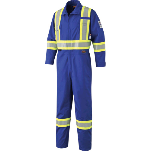 Pioneer V2540310-42 7704 FR-Tech&reg; High-Visibility Coveralls, Size 42, Royal Blue, 10 cal/cm²/9.7 cal/cm²