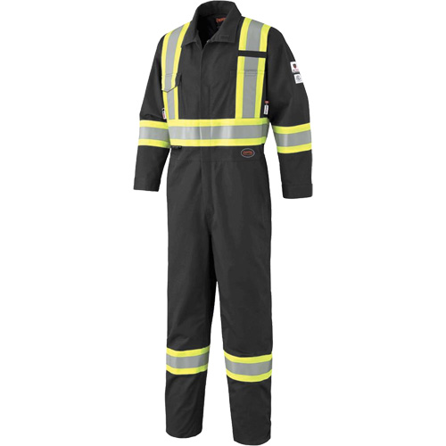 Pioneer V254047T-56 7702BKT FR-Tech&reg; Arc-Rated Coverall, Size 56 (Tall), Black, 10 cal/cm²