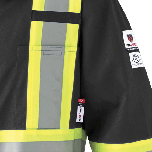 Pioneer V254047T-56 7702BKT FR-Tech&reg; Arc-Rated Coverall, Size 56 (Tall), Black, 10 cal/cm²