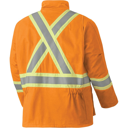 Pioneer V2560250-M 5533 Flame-Resistant Safety Parka, Medium, High Visibility Orange, 58 cal/cm²
