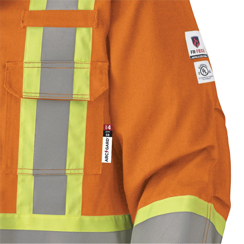Pioneer V2560250-M 5533 Flame-Resistant Safety Parka, Medium, High Visibility Orange, 58 cal/cm²