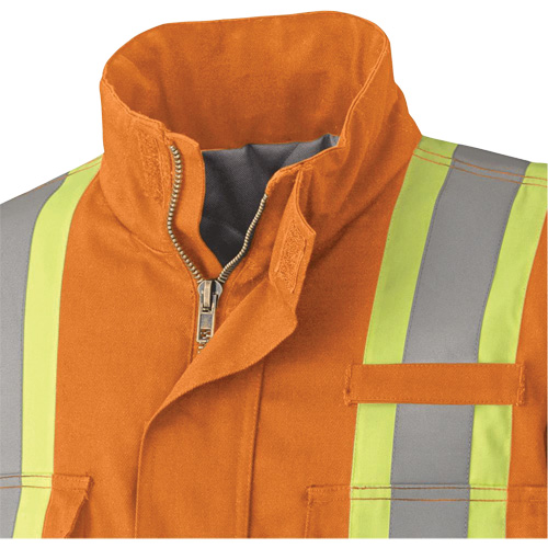 Pioneer V2560250-M 5533 Flame-Resistant Safety Parka, Medium, High Visibility Orange, 58 cal/cm²