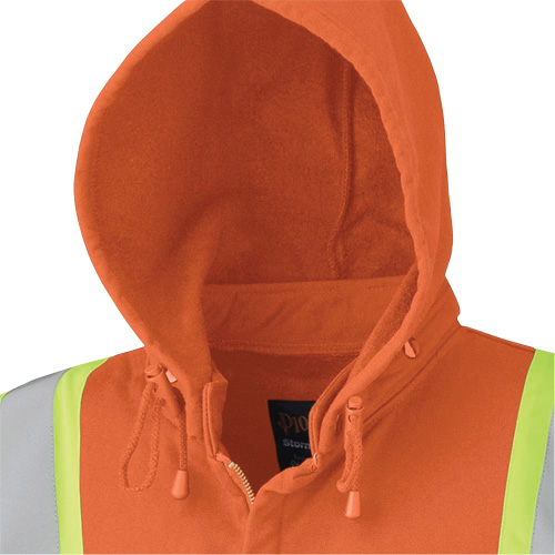 Pioneer V2570450-2XL 338SF Chandail &agrave; capuche de s&eacute;curit&eacute; ignifug&eacute; avec fermeture &agrave; glissi&egrave;re, Hommes, 2T-Grand, Orange haute visibilit&eacute;, 22 cal/cm²