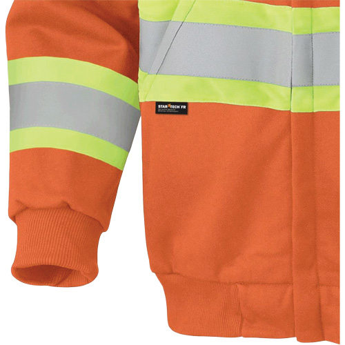 Pioneer V2570450-2XL 338SF Chandail &agrave; capuche de s&eacute;curit&eacute; ignifug&eacute; avec fermeture &agrave; glissi&egrave;re, Hommes, 2T-Grand, Orange haute visibilit&eacute;, 22 cal/cm²