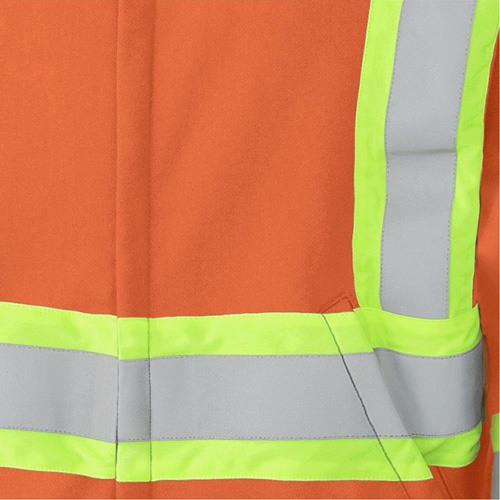 Pioneer V2570450-2XL 338SF Chandail &agrave; capuche de s&eacute;curit&eacute; ignifug&eacute; avec fermeture &agrave; glissi&egrave;re, Hommes, 2T-Grand, Orange haute visibilit&eacute;, 22 cal/cm²