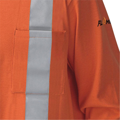 Pioneer V2580450-4XL 339SFA Chemise de s&eacute;curit&eacute; &agrave; manches longues ignifuge, 4T-Grand, Orange haute visibilit&eacute;