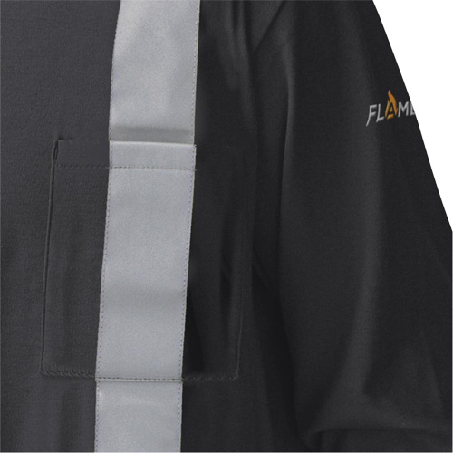 Pioneer V2580470-L 340SFA Flame-Resistant Long-Sleeved Safety Shirt, Large, Black