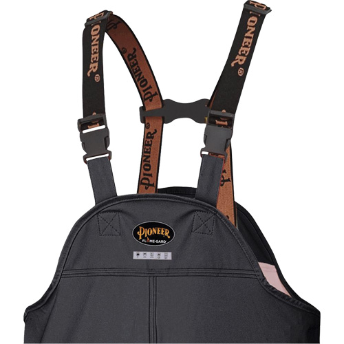 Pioneer V3520270-M 5895BK Flame-Resistant Waterproof Stretch Bib Pants, Medium, Black