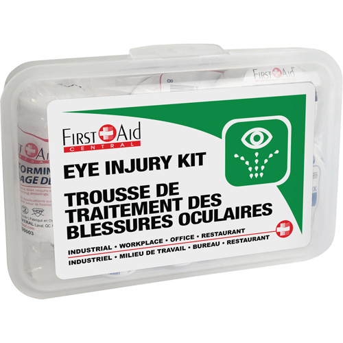 First Aid Central SC-EKP Ensemble pour les l&eacute;sions oculaires, Boîte en plastique