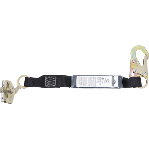 Peakworks V8103162 SA-3206-2 Longe d'absorption des chocs, 2', Point d'ancrage &agrave; Crochet mousqueton, Crochet mousqueton aux jambes, Polyester
