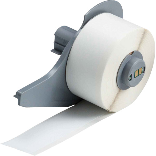 Brady M7C-1000-595-WT Ruban adh&eacute;sif permanent toutes saisons pour &eacute;tiquettes, Vinyle, Blanc, Largeur de 1"