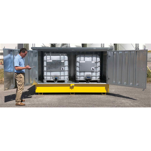 Ultratech 1186 Steel Ultra-Twin IBC Hard Top, 123.4" L x 73.4" W x 66.4" H, 12250 lbs. Load Capacity
