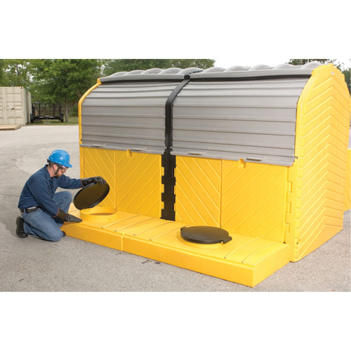 Ultratech 1165 Outdoor 2-Tank Ultra-Modular IBC Spill Pallet, 280 US gal. Spill Capacity, 126" x 79" x 93"