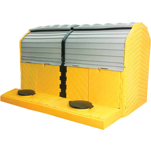 Ultratech 1165 Outdoor 2-Tank Ultra-Modular IBC Spill Pallet, 280 US gal. Spill Capacity, 126" x 79" x 93"