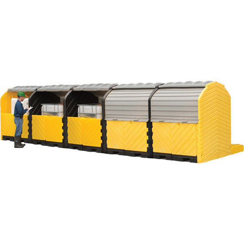 Ultratech 1168 Outdoor 5-Tank Ultra-Modular IBC Spill Pallet, 375 US gal. Spill Capacity, 312" x 79" x 62"
