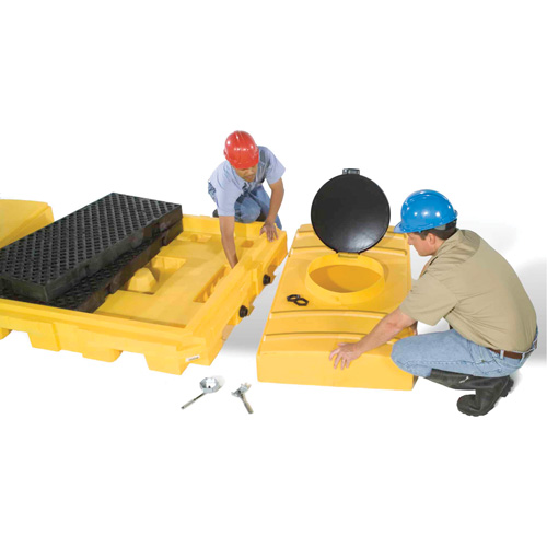 Ultratech 1125 Indoor 2-Tank Ultra-Modular IBC Spill Pallet, 280 US gal. Spill Capacity, 186" x 11" x 62"