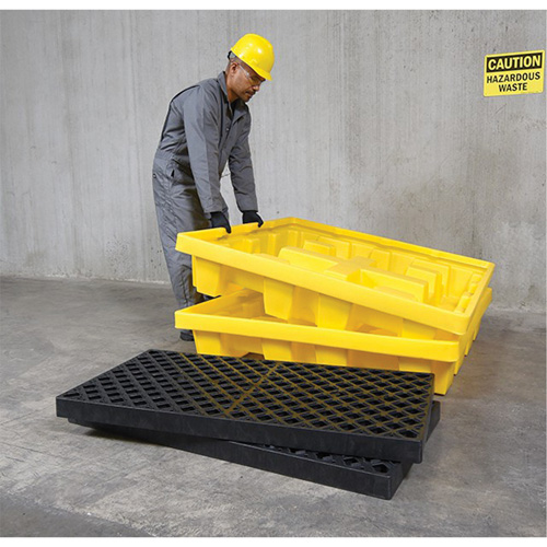 Ultratech 1231 4-Drum Nestable Ultra-Spill Pallet&reg;, 66 US gal. Spill Capacity, 51" x 51" x 10"
