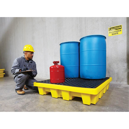 Ultratech 1231 4-Drum Nestable Ultra-Spill Pallet&reg;, 66 US gal. Spill Capacity, 51" x 51" x 10"