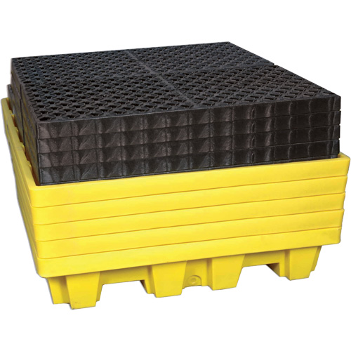 Ultratech 1231 4-Drum Nestable Ultra-Spill Pallet&reg;, 66 US gal. Spill Capacity, 51" x 51" x 10"