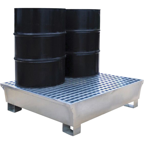 Ultratech 1180 Ultra-Spill Pallet en acier, 2 barils, Capacit&eacute; de d&eacute;versement 68 gal. US, 47,2" x 31,4" x 17,4"