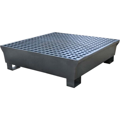 Ultratech 1182 4-Drum Steel Ultra-Spill Pallet&reg;, 68 US gal. Spill Capacity, 49.1" x 47.1" x 10.9"
