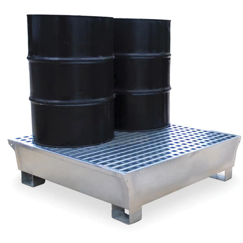 Ultratech 1182 4-Drum Steel Ultra-Spill Pallet&reg;, 68 US gal. Spill Capacity, 49.1" x 47.1" x 10.9"