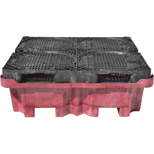 Ultratech 0801 Palette de d&eacute;versement Ultra-Spill King, 4 barils, Capacit&eacute; de d&eacute;versement 85 gal. US, 51" x 51" x 17,5"
