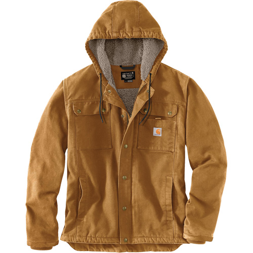 Carhartt 103826-BRNMREG Relaxed Fit Washed Duck Sherpa-Lined Utility Jacket,  Men's, Medium, Brown