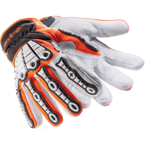 Hexarmor 4073-XL (10) Chrome SLT&reg; Oasis 4073 Impact Gloves, 10/X-Large, Goatskin Palm, Hook & Loop Cuff