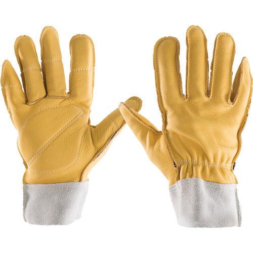 Impacto 61520050050 All-Leather Gloves, 10/X-Large, Grain Leather Palm, Elastic Cuff