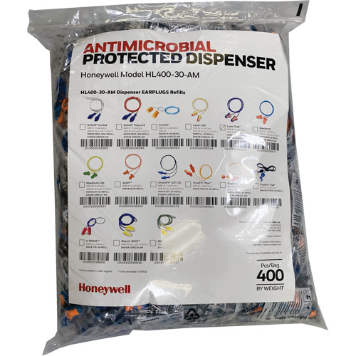 PIP Global Safety LT-30-REFILL LT-30 Earplugs Refill for HL400 Dispenser, Bulk - Polybag, Corded