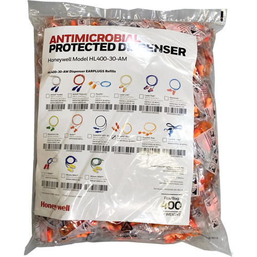 PIP Global Safety TFPLUS-30-REFILL TFP-30 Earplugs Refill for HL400 Dispenser, Bulk - Polybag, Corded
