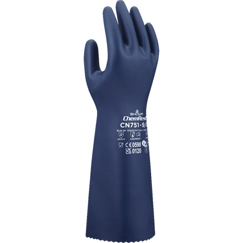 Showa CN751XL-10 CN751 Chemical-Resistant Gloves, Size X-Large/10, 15" L, Nitrile, 18-mil
