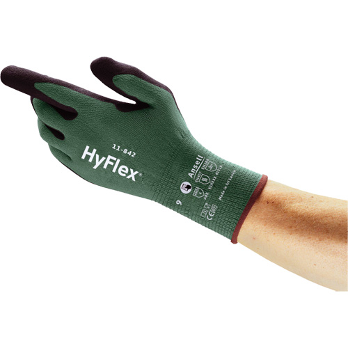 Ansell 11842070 Gants polyvalents &eacute;coresponsables HyFlex 11-842, 7, R&ecirc;vetement Mousse de nitrile, Calibre 15, Enveloppe en Nylon