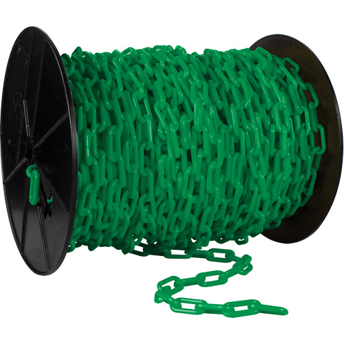 Mr. Chain 30104 Chaîne de s&eacute;curit&eacute; en plastique, Vert, Maillon de 1,5", 200' de long