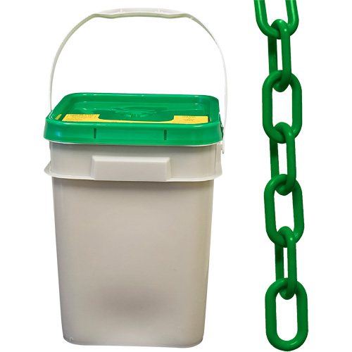 Mr. Chain 30004-P Plastic Safety Chain Pail, Green, 1.5" Link, 300' Length