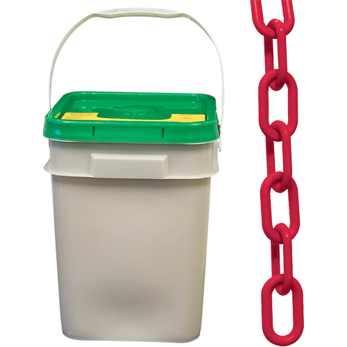 Mr. Chain 51005-P Heavy-Duty Plastic Safety Chain, Red, 2" Link, 120' Length