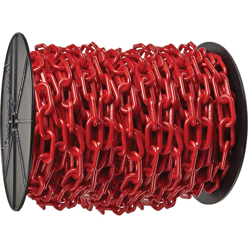 Mr. Chain 51105 Heavy-Duty Plastic Safety Chain, Red, 2" Link, 100' Length