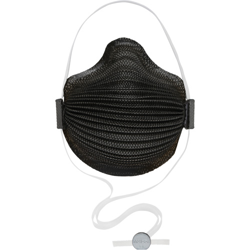 Moldex M4600V Masques jetables AirWave s&eacute;rie M noirs avec SmartStrap et embout nasal, N95, Certifi&eacute; NIOSH, Moyen/grand