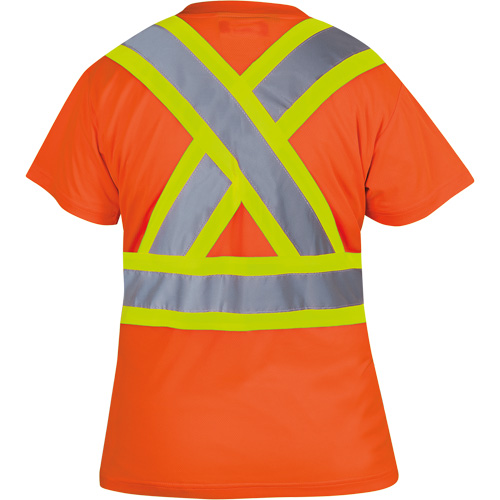 Pioneer V1051850-XS 6948 Women's Bird's-Eye Safety T-Shirt, Polyester, X-Small, High Visibility Orange