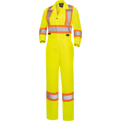 Pioneer V1071161-XS 5999AW Combinaison de s&eacute;curit&eacute; routi&egrave;re haute visibilit&eacute; pour femmes, T-petit, Jaune lime haute visibilit&eacute;