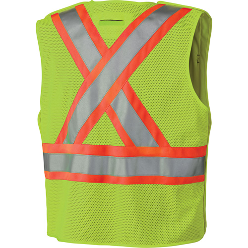 Pioneer V1021260-3XL 6936 5-Point Tear-Away Safety Vest, High Visibility Lime-Yellow, 3X-Large, Polyester