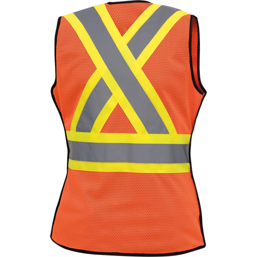 Pioneer V1023650-XS 486 Women's High-Visibility Safety Tear-Away Vest, High Visibility Orange, X-Small, Polyester