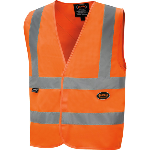 Pioneer V1031050 L High Visibility Tricot Safety Vest High Visibility Orange Large Polyester CSA Z96 Class 2 Level 2