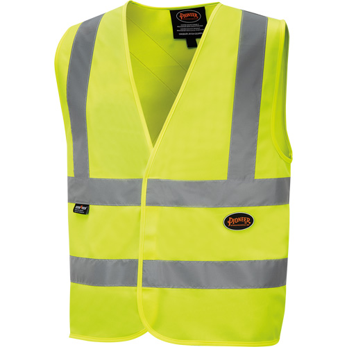 Pioneer V1031060-3XL 6886 High-Visibility Tricot Safety Vest, High Visibility Lime-Yellow, 3X-Large, Polyester