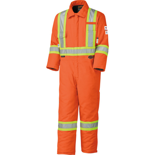 Pioneer V2560151-XS 5532A Combinaison de s&eacute;curit&eacute; &agrave; haute visibilit&eacute; ignifuge et anti-arcs &eacute;lectriques, Taille T-petit, Orange, 58 cal/cm²