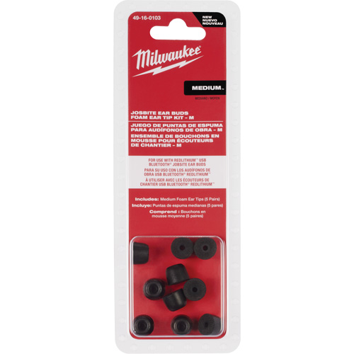 Milwaukee 49-16-0103 Ensemble d'embouts moyens pour bouchons d'oreilles de chantier