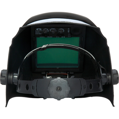 Pyramex WHAM3030GB Casque de soudeur autonoircissant Leadhead, 3,8" lo x 3,4" la Champ de vision, Teinte 9 - 13, Noir