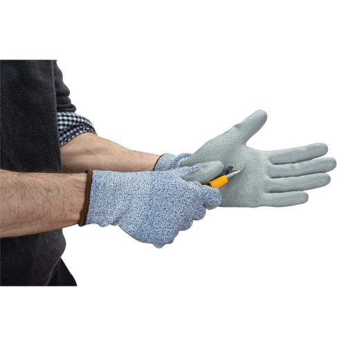 Produits de sécurité Zenith SHI527 Gants &eacute;lastiques &eacute;cologiques r&eacute;sistants &agrave; la coupe, Taille 7, Calibre 13, Rev&ecirc;tement Polyur&eacute;thane, Enveloppe en PEHP/rPET, ASTM ANSI niveau A2