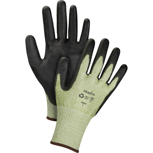 Produits de sécurité Zenith SHI531 Gants &eacute;lastiques &eacute;cologiques sans coutures r&eacute;sistants &agrave; la coupe, Taille 7, Calibre 13, Rev&ecirc;tement Polyur&eacute;thane, Enveloppe en PEHP/rPET, ASTM ANSI niveau A4